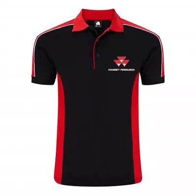 Mens Farming Tractor Farmers Contrast Polo Massey Ferguson • $29.18