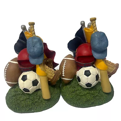 *RARE* Vintage Pair Sports Resin Painted Bookend Football Baseball Soccer • $20