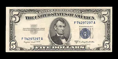 1953-B Five Dollar Note Blue Seal Silver Certificate VF • $19.89