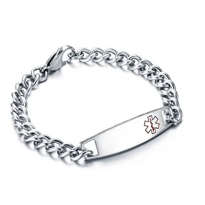 £5.40 • Buy Medical Alert Bracelet Chain Customized Engraving ICE Emergency For Men Women
