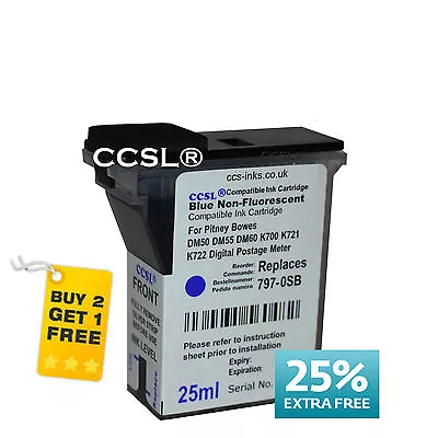 £9.95 • Buy BLUE 797-0SB Pitney Bowes K700 K721 K722 Franking Machine Ink BEST COMPATIBLE 