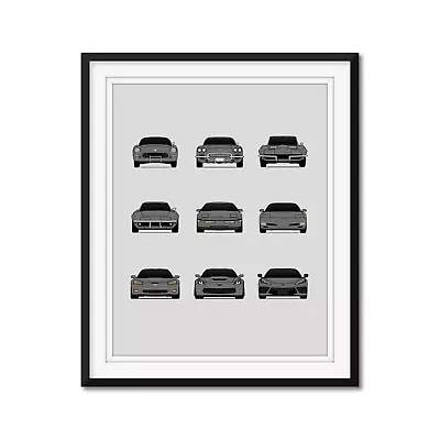 Chevy Corvette Generations (C1 C2 C3 C4 C5 C6 C7 C8) Poster Print History • $48.99