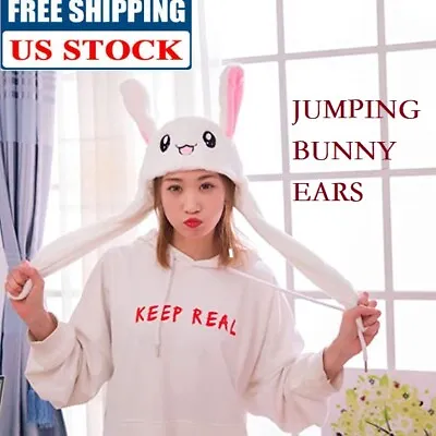 $10 • Buy Rabbit Hat Cute Ear Moving Jumping  Bunny Plush Cap For Women Girls Kids Gift US