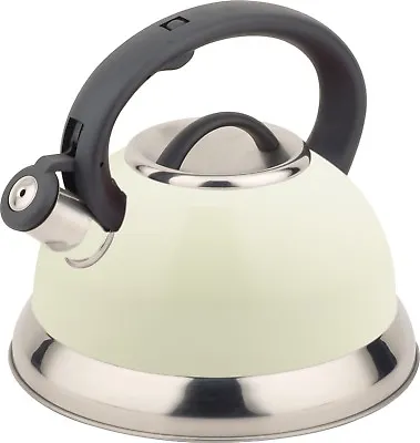 £22.99 • Buy Buckingham Stainless Steel Stove Top Induction Gas Whistling Kettle 3 L - Cream