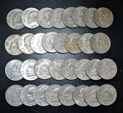 OLD MEXICAN COIN LOT H Mexico 32 EXCELLENT UN PESO COINS • $18.50