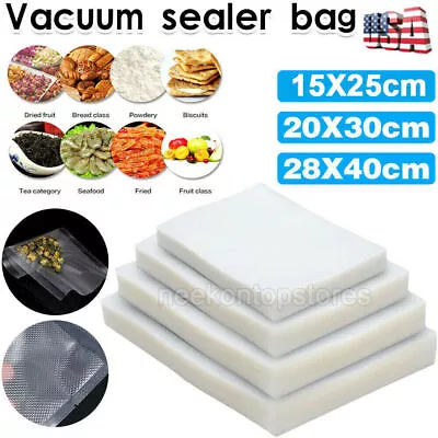 100-500 Quart Vacuum Sealer Bags 8x12 6x10 Embossed Food Saver Storage Package • $14.87