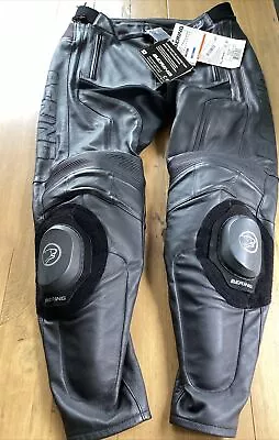 Bering Flash Leather Motorcycle Motorbike Jeans Pants Trousers 2XL • £99.99