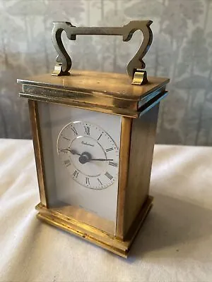 £22.49 • Buy Metamec Heavy Brass Carriage Clock Made In England Working 88x120mm