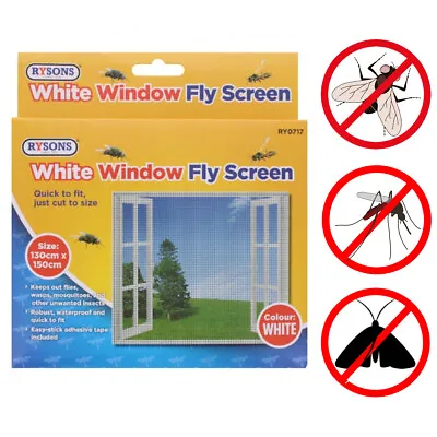 £2.68 • Buy Large Window Door Insect Screen Mesh Netting White Fly Wasp Mosquito Bug Moth
