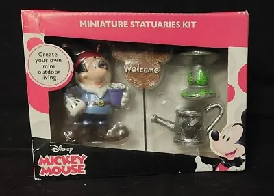 NEW Disney Mickey Mouse 4 Piece Welcome Miniature Fairy Garden Statuaries Set  • $7.99