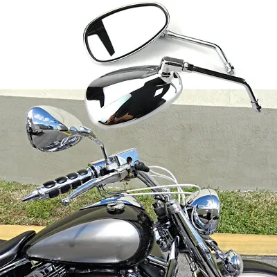 $25.74 • Buy Chrome Motorcycle Rear View Mirrors For Yamaha V Star 650 250 XVS650 950 1100 A+