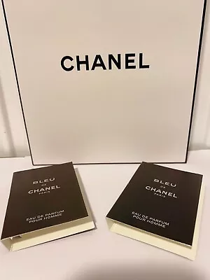 £8.99 • Buy CHANEL Bleu De Chanel Perfum Pour Homme Spray Sample 2×1.5ml -- NEW 