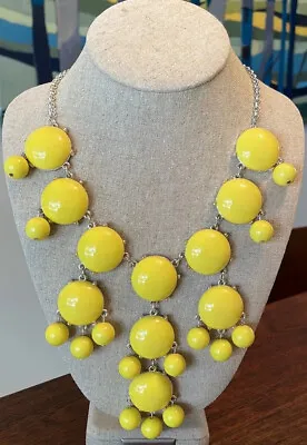 $8 • Buy Yellow Bubble Bib Necklace On Silver Chain Fashion Inspired
