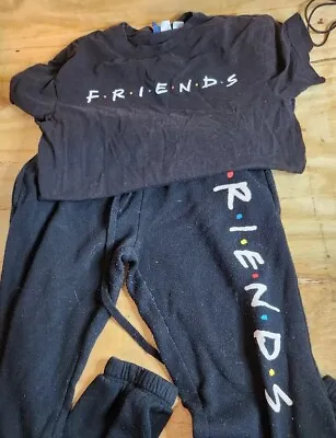 FRIENDS Women's XS Loungewear Set Extra Small Black Chandler Bing Rachel Ross • $6.99