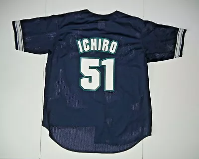 Vtg 2001 SEATTLE MARINERS Baseball #51 ICHIRO SUZUKI MLB JERSEY Japan Men's XL • $47.99