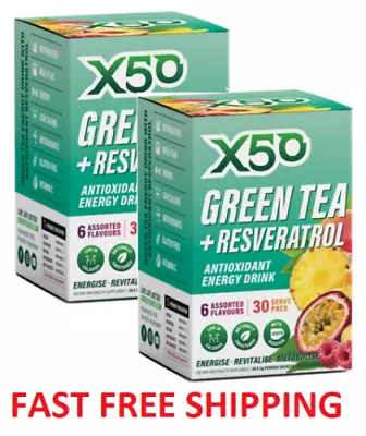 X50 Green Tea + Resveratrol 30 Sachets X2 | BUNDLE SAVER DEAL  • $70