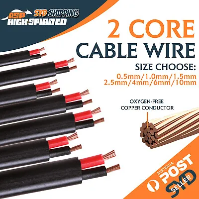 10mm 6mm 4mm 2.5mm 1.5-0.5mm Twin Core Electrical Cable Dual Sheath Resist Water • $138.55