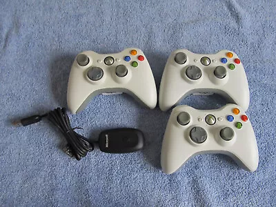 Genuine Microsoft XBOX 360 Wireless Receiver Windows USB 1086 + 3 360 Controller • $79.99