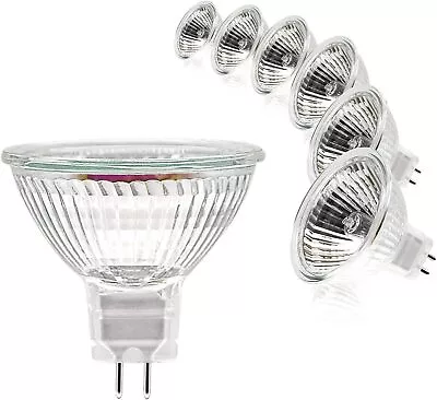 Simusi MR16 Halogen Bulbs 6 Pack 12V 35W Gu5.3 Halogen Light Bulbs Dimmable Fo • £27.35