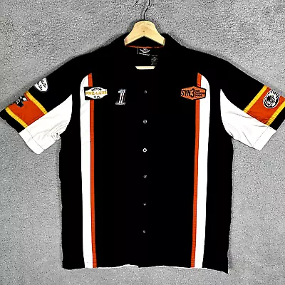 Harley Davidson Mechanic Button Down Shirt Embroidered Motorcycle Patches Medium • $35.75