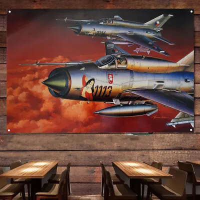 MiG-21 MF 'Pin Up MiG' Fighter Wall Art Posters Aviation Banner Flag Wall Decor • $27.20