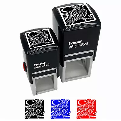 Runic Tribal Rune Raven Self-Inking Rubber Stamp Ink Stamper • $14.99