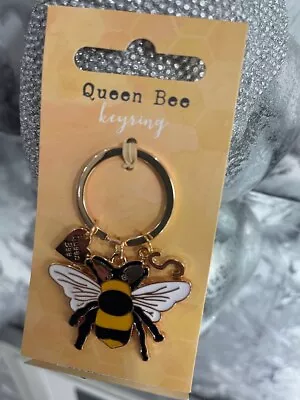 Queen Bee Personalised Initial Keyring Handbag Charm Good Luck Keepsake Gift • £6.95