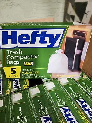 NEW CASE! Hefty 2 Ply Trash Compactor  Bags 18 Gallon 12 Packs 5 Each =60 Total • £193.03