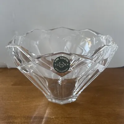 Vintage 1998 Lenox CARAT Clear Crystal Bowl Octagon Diamond  7  X 5  With Label • $19.99
