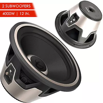 2 Nfinity Kappa 1200w 12  Car Audio Subwoofer W/ Selectable 2 Or 4-ohm Impedance • $256.99