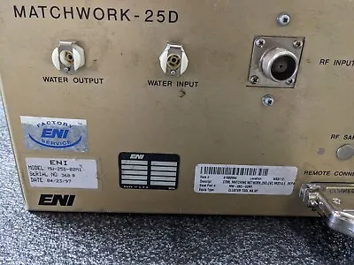 ENI Mw-25D-02M1 Matching Network With Controller 2500w 13.56mhz Mks RFPP AMAT • $2500