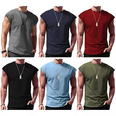 Men Workout Tank Tops Bodybuilding Shirts Sleeveless Gym Athletic Muscle T-shirt • $13.18