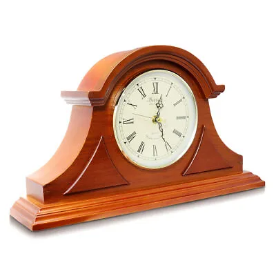 Bedford Clock Collection Mahogany Cherry Mantel Clock With Chimes • £158.22