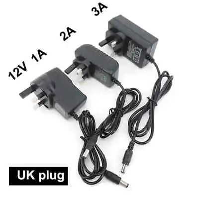 AC 220V To Transformer DC 12V 1A 2A 3A Power Supply Charger Adapter EU UK Plug • £4.31