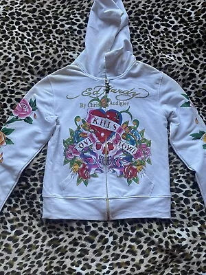 Vintage White Ed Hardy Rhinestone Jacket • $90