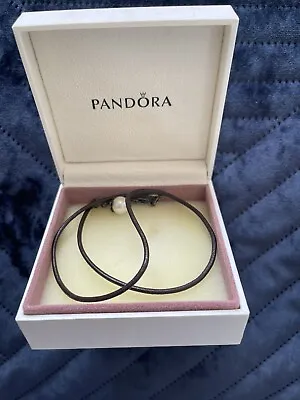 $50 • Buy Pandora Pearl And Leather Choker. Unwanted Gift, Boho, Hippy Style, Never Worn