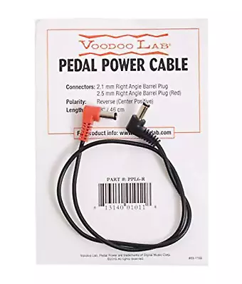 Voodoo Lab PPL6-R AC Cable - 2.1mm To 2.5mm Right Angle Barrel Cable • $4.50