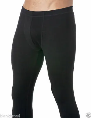 Mens Pure Merino Wool Thermal Base Layers Underwear Long John Black Pant • $69.90