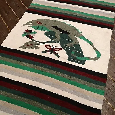 £22.99 • Buy Chameleon Green Mexican Woven Stripy Falsa Yoga Beach/Picnic Blanket / Throw