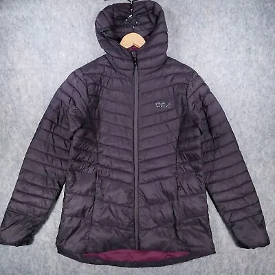 OEX Jacket Womens 12 Grey Puffer Padded Thermolite Hiking Outdoor Rain Coat • £22.46
