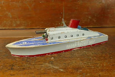 Vintage 1940s Keystone US Navy Radar Rocket W/Radar Screen Ship Wooden Toy Boat • $49.95