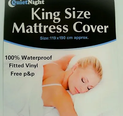 £3.49 • Buy KING SIZE Bed Wetting Plastic Fitted Waterproof Mattress Cover Sheet PROTECTOR