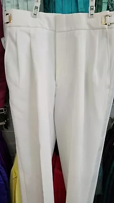 White Tuxedo Pleated Front Formal Pants • $13.99