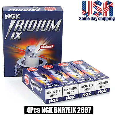 4X NGK BKR7EIX 2667 Iridium Spark Plugs For AUDI VW BEETLE GOLF GTI JETTA CIVIC • $15.99