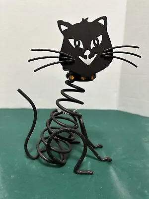 Partylite Halloween Votive Candle Metal Skeleton Black Cat With Fish In Tummy • $42.14