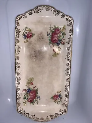 A Vintage 30's English H & K Tunstall Gilt Floral  Serving Display Plate • $12.45
