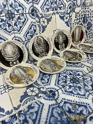 Vintage Piero Fornasetti Milano Gold Le Parrucche Coasters 8 Rare Italy 1950 Wig • $777