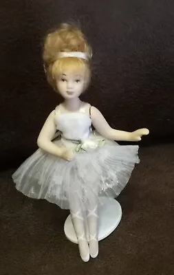 Vintage Porcelain Dancing Ballerina Doll Figurine With Display Stand • $14