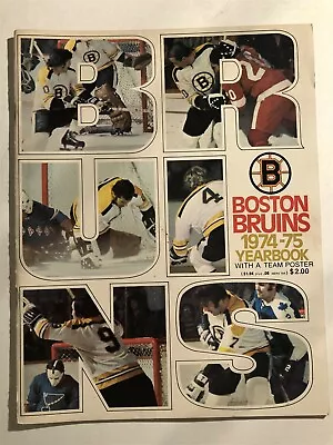 1974 75 BOSTON BRUINS Yearbook John BUCYK Bobby ORR Phil ESPOSITO W/Team Poster • $44.99