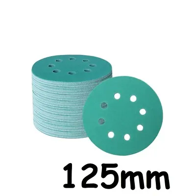 125mm Sanding Discs  WET AND DRY 5 Inch Sandpaper Film Pads 40- 3000 GRIT 8 Hole • £20.99